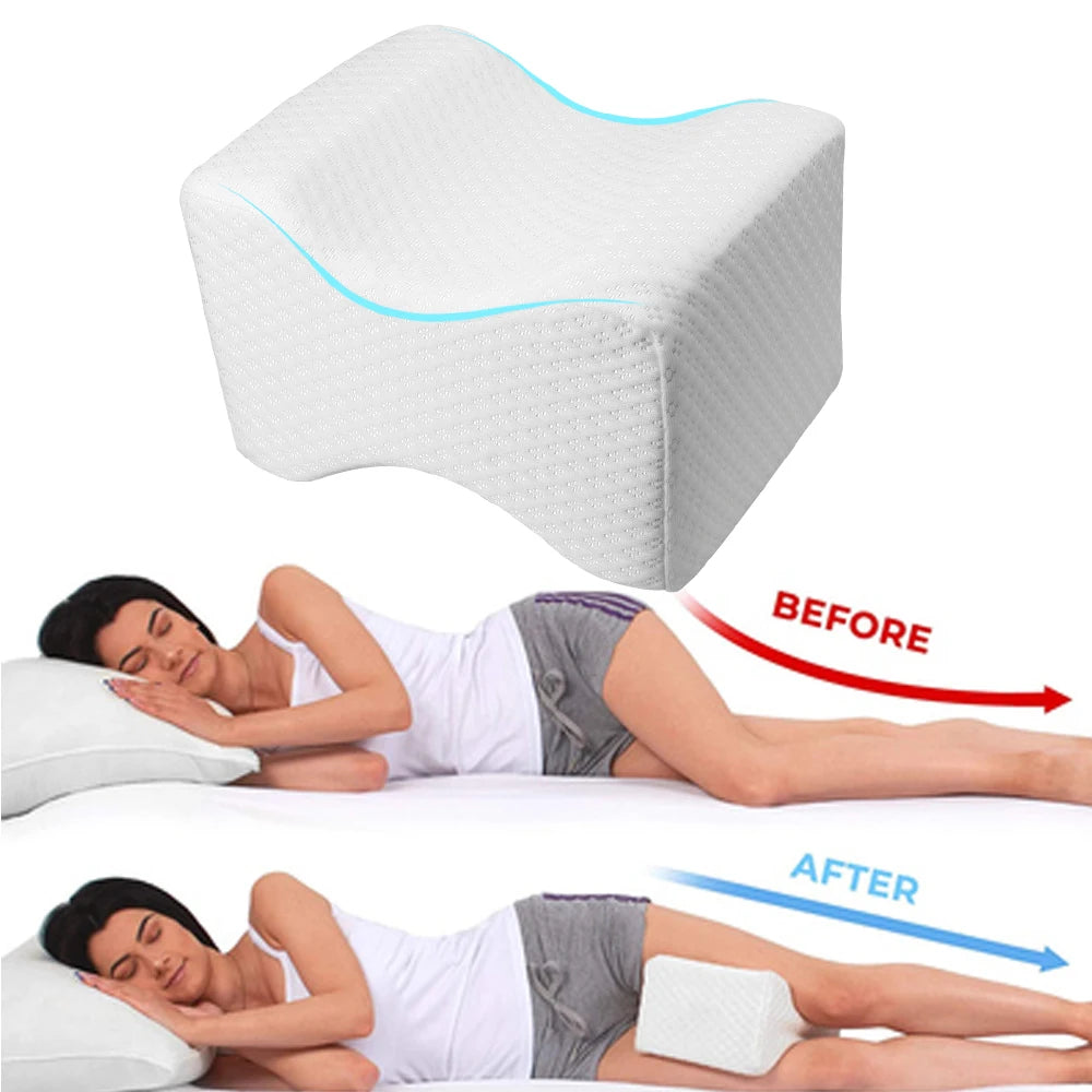 Memory Foam Knee Pillow – Leg & Hip Alignment Support (Side Sleepers)