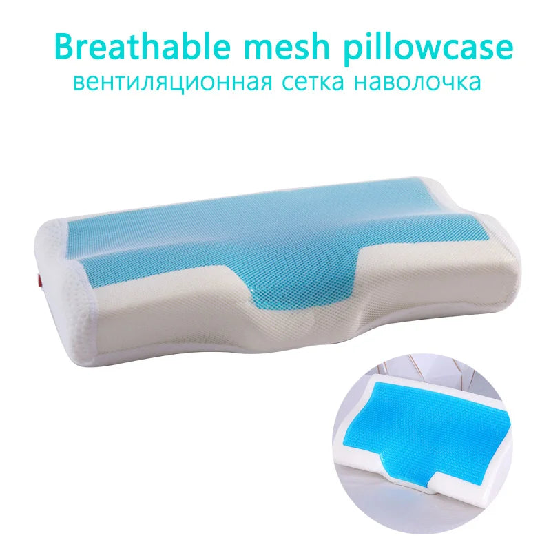 Soft Orthopedic Memory Foam Gel Pillow Core+Pillowcover Summer Cooling Sleep Pillow Anti Eczema Cervical Vertebra Home Bedding