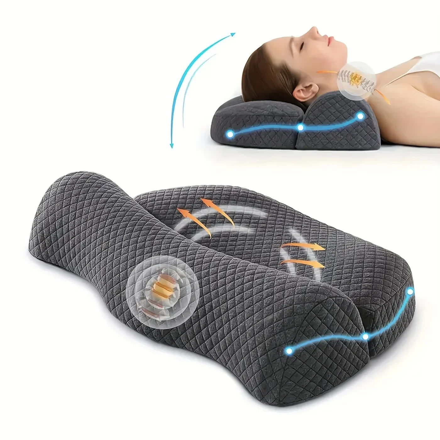 1pc Ultimate Memory Foam Neck Pillow - Premium Comfort for Shoulder ，Cervical Pain Relief，Ergonomic Orthopedic Contour Design
