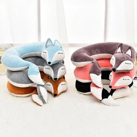 Travel Pillow U Shape Neck Pillow Cute Fox Pillow Hug Sleeping Pillows Ornamental Pillow Office Sleep Pillow 30*30*8CM
