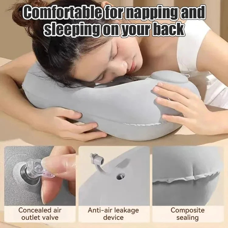 Travel Neck Pillow Inflatable Airplane Pillow U-shaped Cervical Orthopedic Protection Pillow Outdoor Portable Foldable Pillow