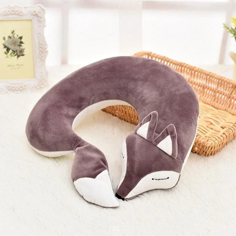 Travel Pillow U Shape Neck Pillow Cute Fox Pillow Hug Sleeping Pillows Ornamental Pillow Office Sleep Pillow 30*30*8CM