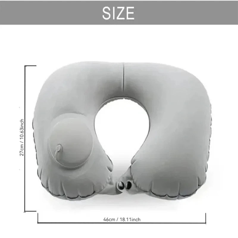 Travel Neck Pillow Inflatable Airplane Pillow U-shaped Cervical Orthopedic Protection Pillow Outdoor Portable Foldable Pillow
