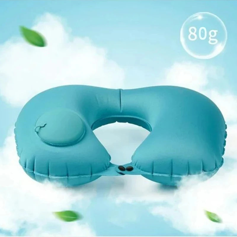 Travel Neck Pillow Inflatable Airplane Pillow U-shaped Cervical Orthopedic Protection Pillow Outdoor Portable Foldable Pillow