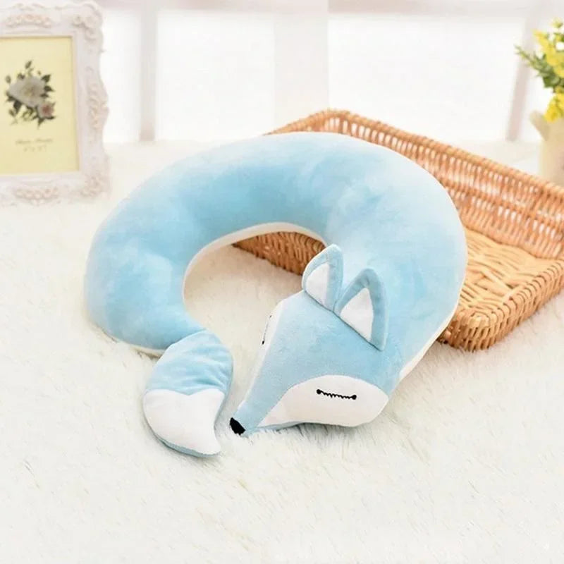 Travel Pillow U Shape Neck Pillow Cute Fox Pillow Hug Sleeping Pillows Ornamental Pillow Office Sleep Pillow 30*30*8CM