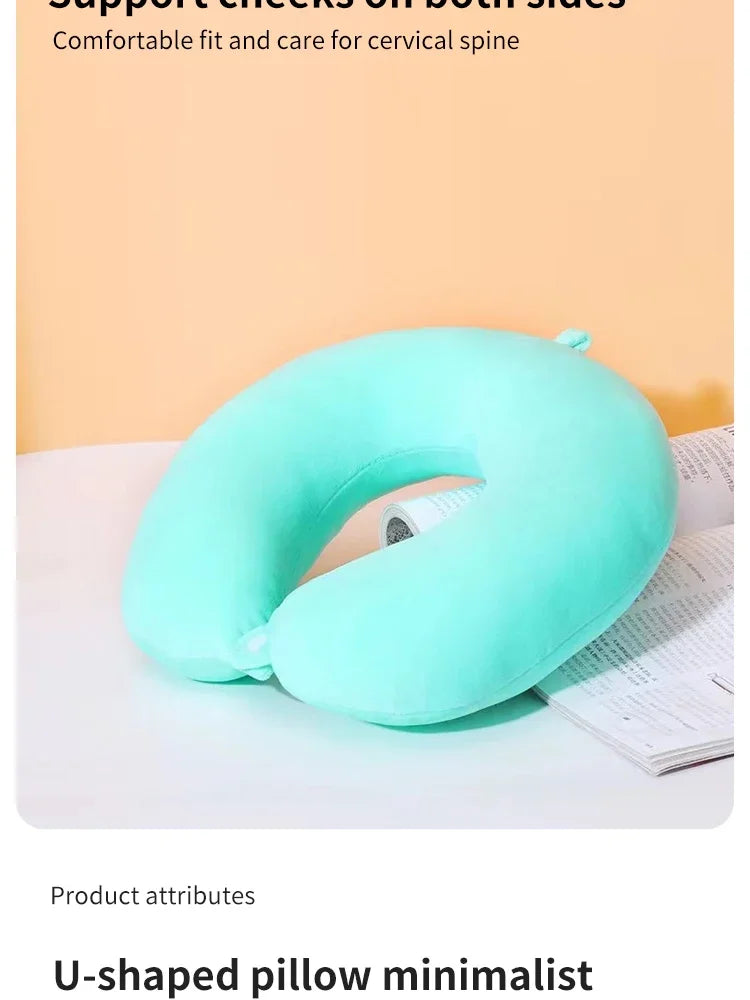 Simple Plush U-shaped Pillow Driving Travel Neck Pillow Nap Pillow Comfortable to Relieve Fatigue