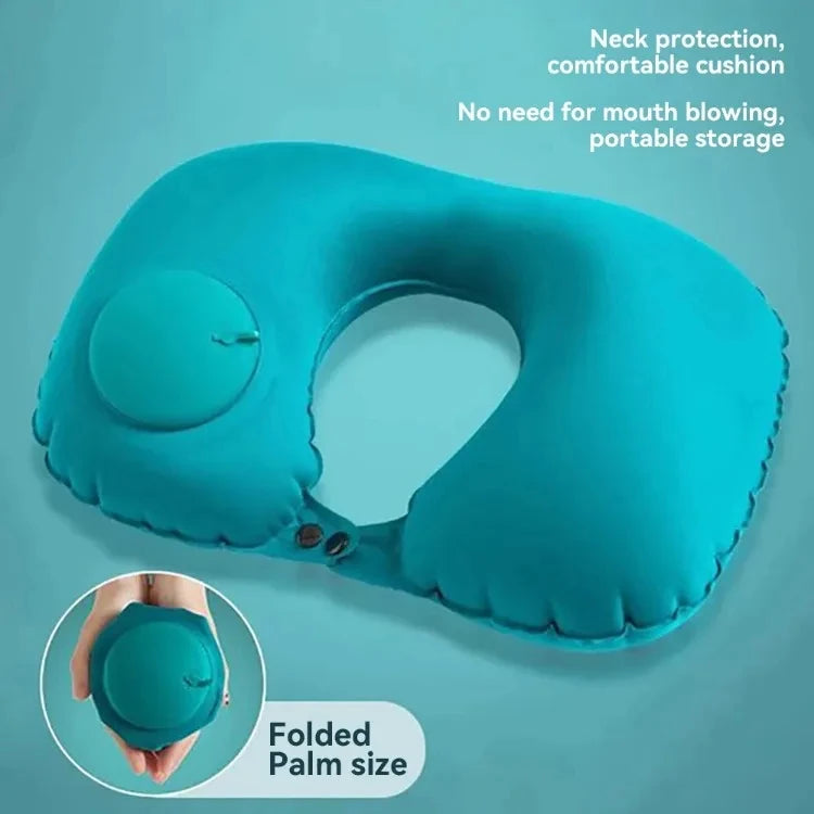 Travel Neck Pillow Inflatable Airplane Pillow U-shaped Cervical Orthopedic Protection Pillow Outdoor Portable Foldable Pillow