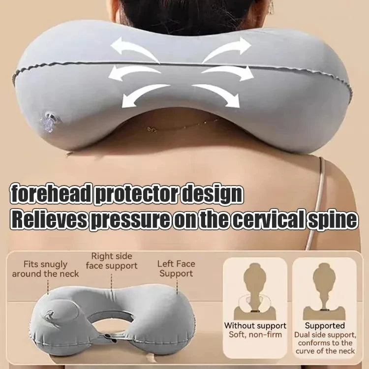 Travel Neck Pillow Inflatable Airplane Pillow U-shaped Cervical Orthopedic Protection Pillow Outdoor Portable Foldable Pillow