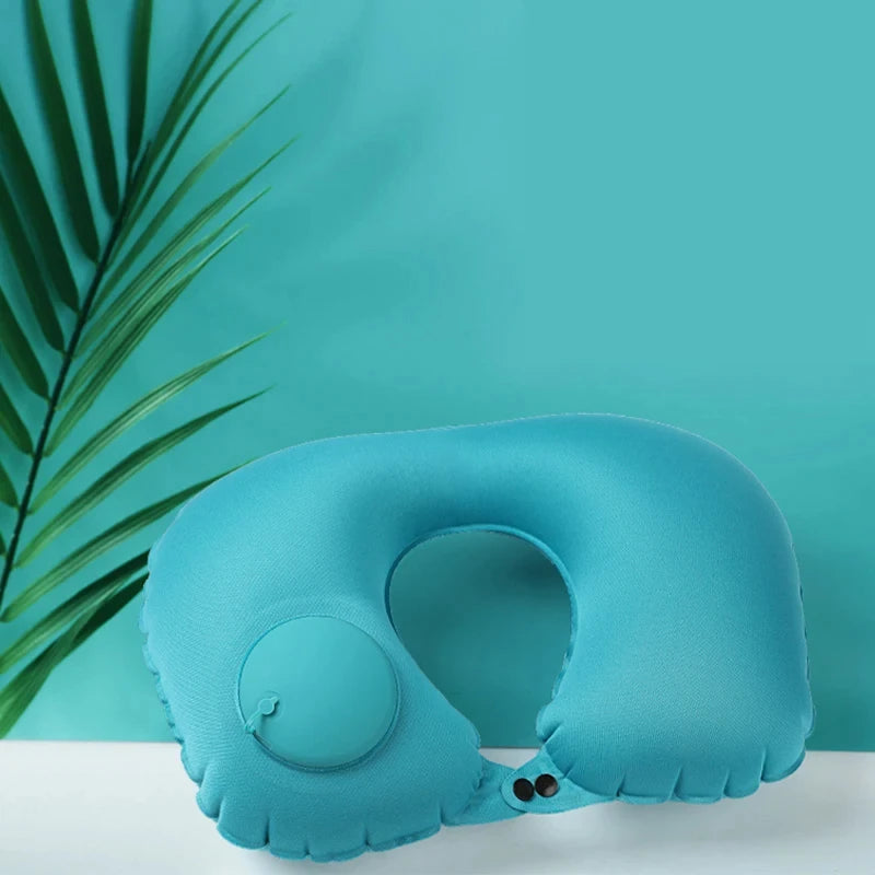 Travel Neck Pillow Inflatable Airplane Pillow U-shaped Cervical Orthopedic Protection Pillow Outdoor Portable Foldable Pillow