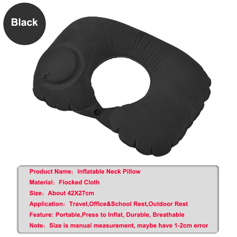 Travel Neck Pillow Inflatable Airplane Pillow U-shaped Cervical Orthopedic Protection Pillow Outdoor Portable Foldable Pillow