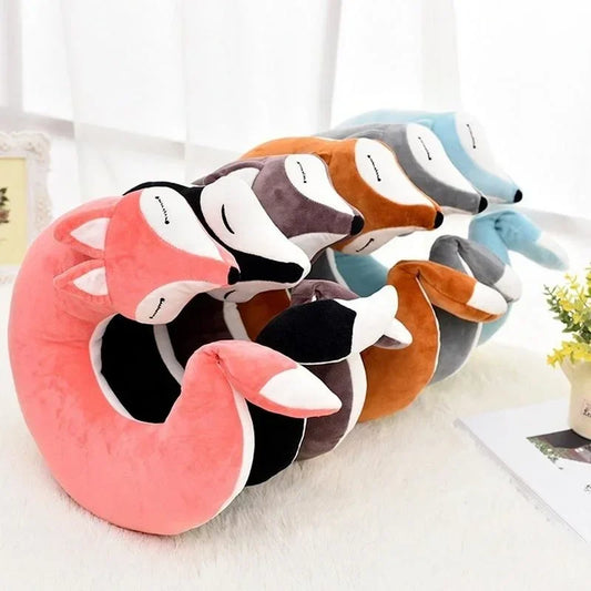 Travel Pillow U Shape Neck Pillow Cute Fox Pillow Hug Sleeping Pillows Ornamental Pillow Office Sleep Pillow 30*30*8CM
